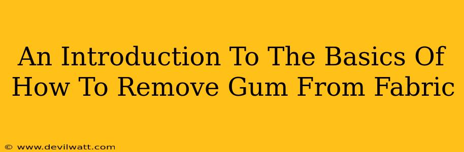 An Introduction To The Basics Of How To Remove Gum From Fabric